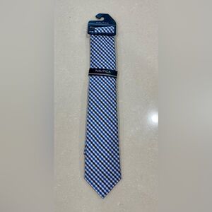 Nautica Blue and White Gingham Tie